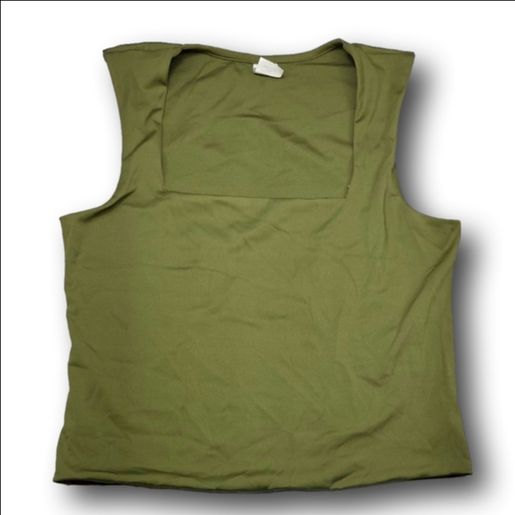 No Boundaries Tops - Women's No Boundaries Olive Green Square Neck Tank Top L